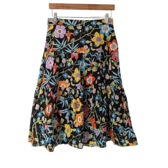 J. Crew Tawna Pavilli Floral Midi Skirt Size 4 - Picture 2 of 7